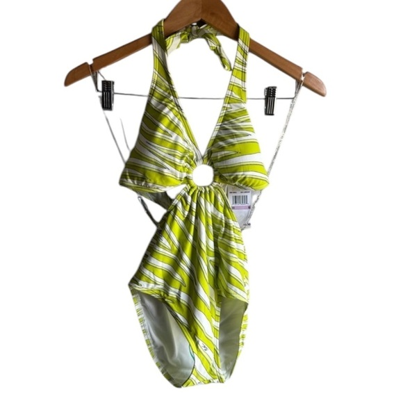 NWT Michael Kors Zebra Print Cutout One Piece Size 10 - Picture 3 of 5